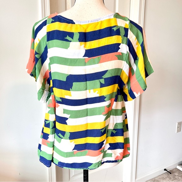 ANTHROPOLOGIE MAEVE Mila Colorful Abstract Striped Blouse—SZ. Small - Picture 8 of 14